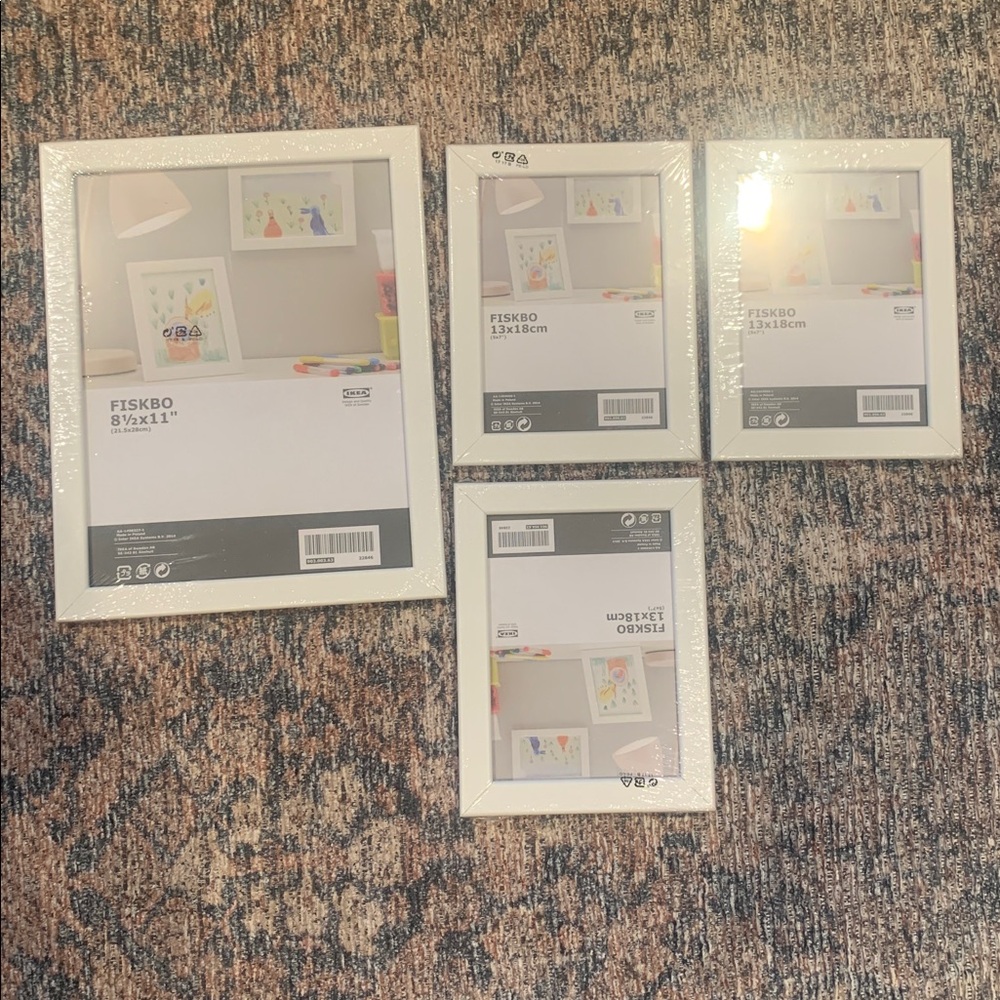 NWT Set of 4 IKEA FISKBO White Picture Frames White